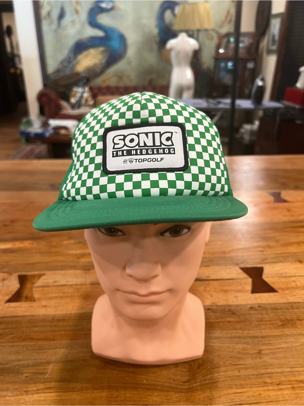 Sonic the Hedgehog Green Checkered Trucker Hat by